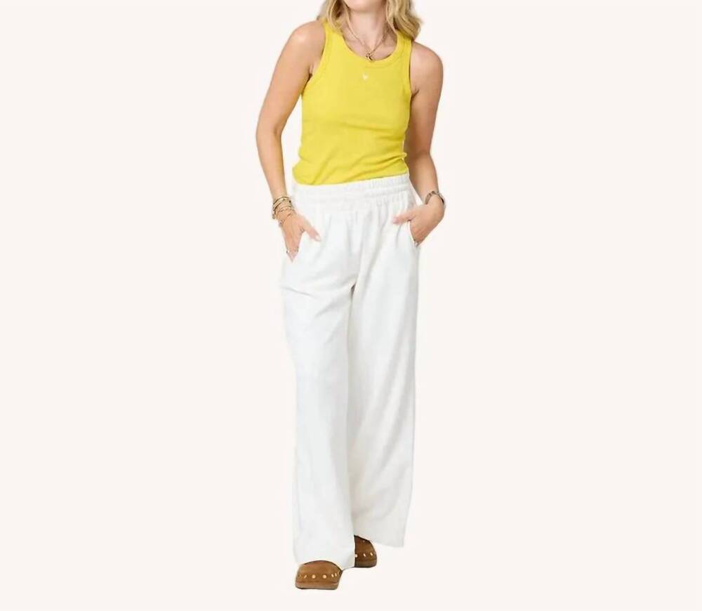 NEW KERRI ROSENTHAL women's weekend palazzo sweatpant in cream